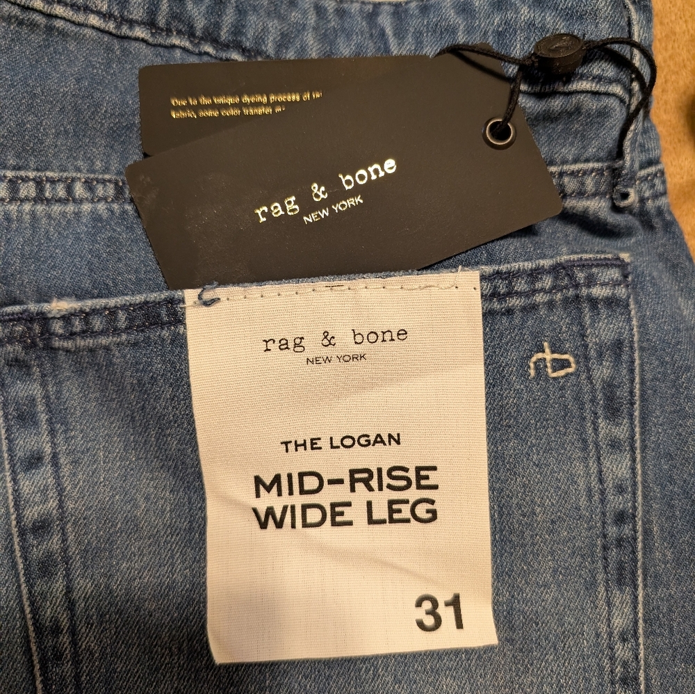 Authentic Rag & Bone® NWT Stylish Logan mid-rise blue jeans - Picture 13 of 15